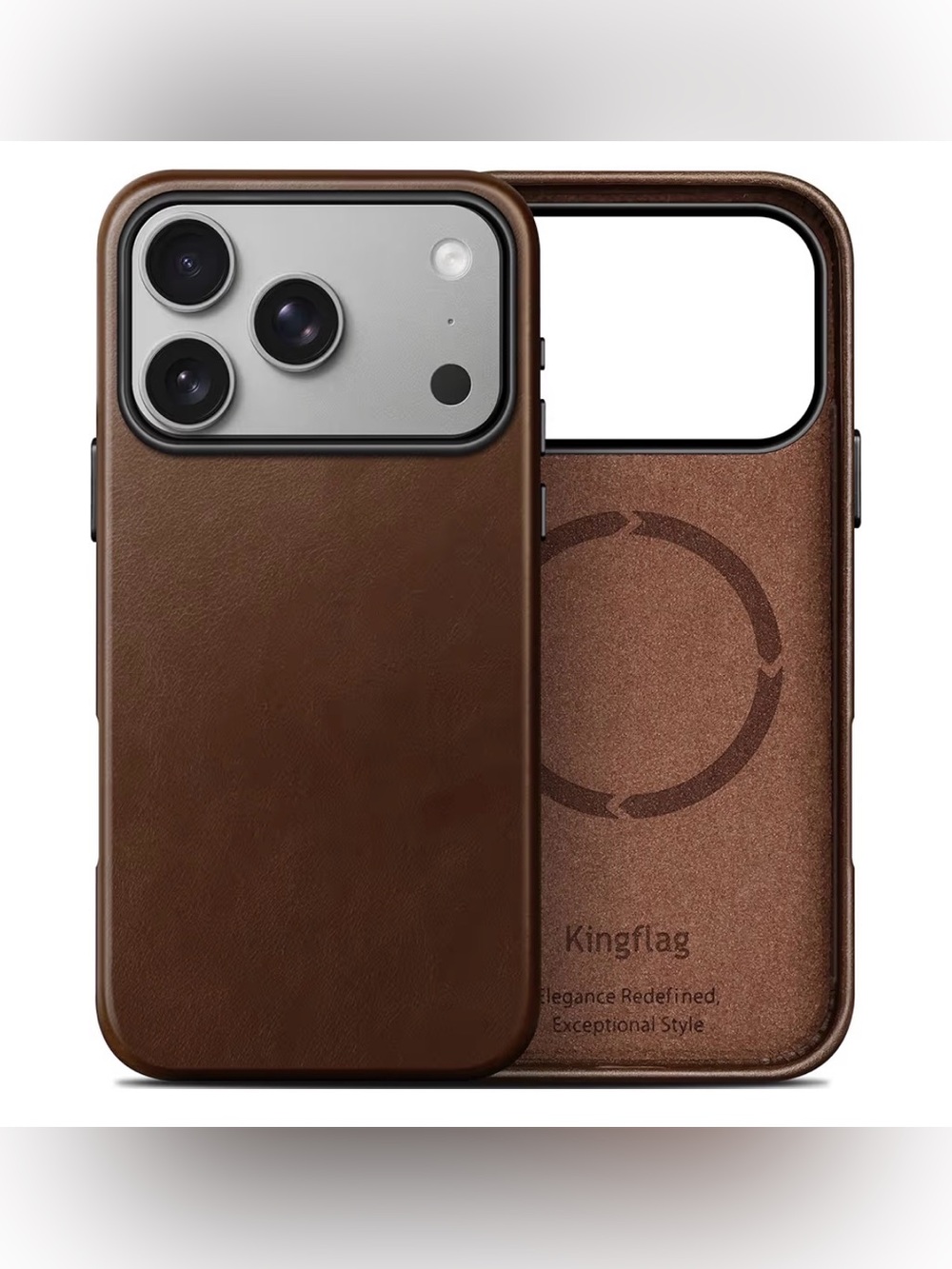 Genuine Leather Case for iPhone 17 Pro MAX 6.9 inch (Rustic Brown)